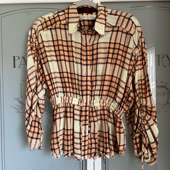 Free People Peach Tree Plaid Shirt - Picture 10 of 13